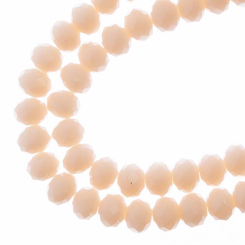 Crystal Lane Rondelle 2 Strand 7in (Apx58pcs) 6x8mm Opaque Light Cream