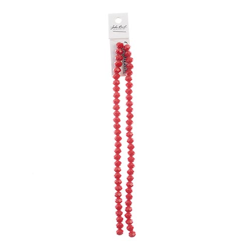 Crystal Lane Rondelle 2 Strand 7in (Apx58pcs) 6x8mm Opaque Red
