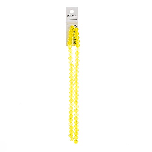Crystal Lane Rondelle 2 Strand 7in (Apx58pcs) 6x8mm Transparent Yellow