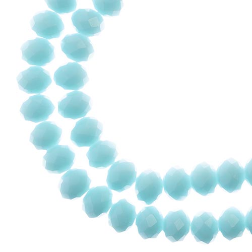 Crystal Lane Rondelle 2 Strand 7in (Apx58pcs) 6x8mm Opaque Blue