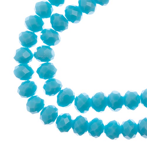 Crystal Lane Rondelle 2 Strand 7in (Apx58pcs) 6x8mm Opaque Light Blue