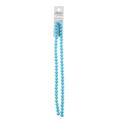 Crystal Lane Rondelle 2 Strand 7in (Apx58pcs) 6x8mm Opaque Light Blue