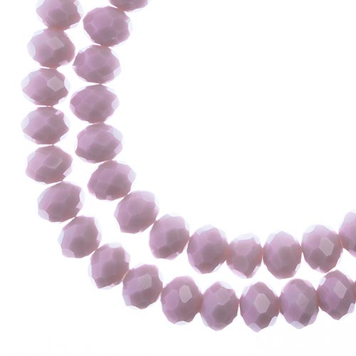 Crystal Lane Rondelle 2 Strand 7in (Apx58pcs) 6x8mm Opaque Mauve