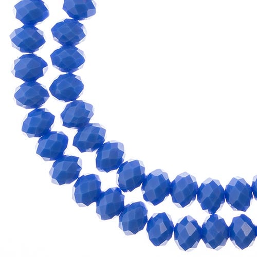 Crystal Lane Rondelle 2 Strand 7in (Apx58pcs) 6x8mm Opaque Dark Sapphire