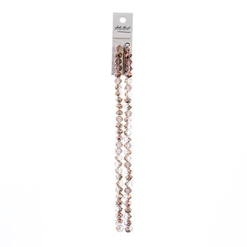 Crystal Lane Rondelle 2 Strand 7in (Apx58pcs) 6x8mm Crystal/Half Copper Iris