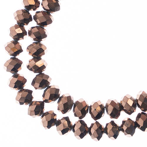 Crystal Lane Rondelle 2 Strand 7in (Apx58pcs) 6x8mm Opaque Copper Iris