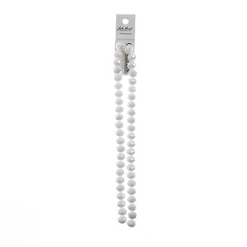 Crystal Lane Rondelle 2 Strand 7in (Apx46pcs) 8x10mm Opaque White AB