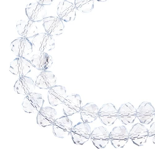 Crystal Lane Rondelle 2 Strand 7in (Apx46pcs) 8x10mm Transparent Crystal AB
