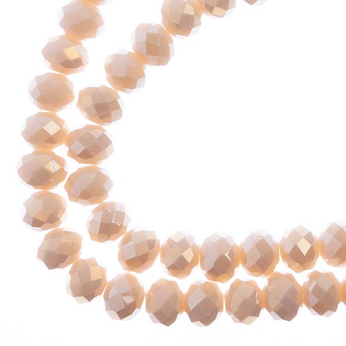 Crystal Lane Rondelle 2 Strand 7in (Apx46pcs) 8x10mm Opaque Cream AB