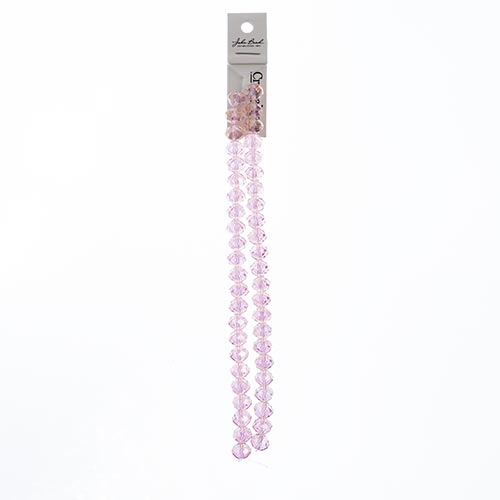 Crystal Lane Rondelle 2 Strand 7in (Apx46pcs) 8x10mm Transparent Pink AB