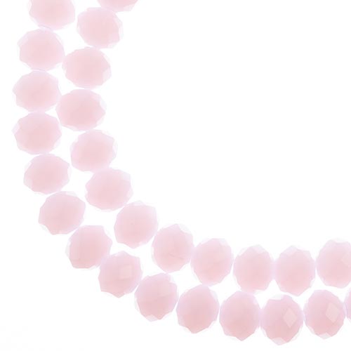 Crystal Lane Rondelle 2 Strand 7in (Apx46pcs) 8x10mm Opaque Pink