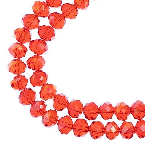 Crystal Lane Rondelle 2 Strand 7in (Apx46pcs) 8x10mm Transparent Red AB