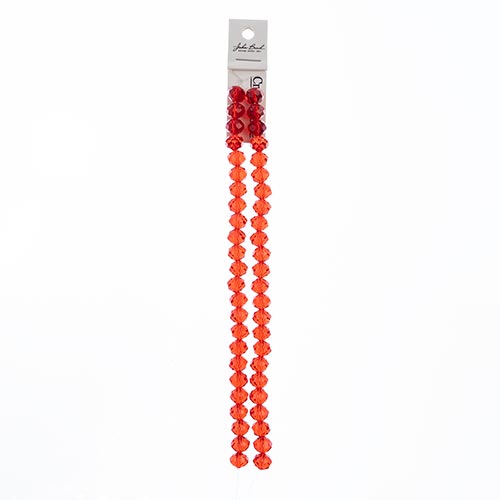 Crystal Lane Rondelle 2 Strand 7in (Apx46pcs) 8x10mm Transparent Red