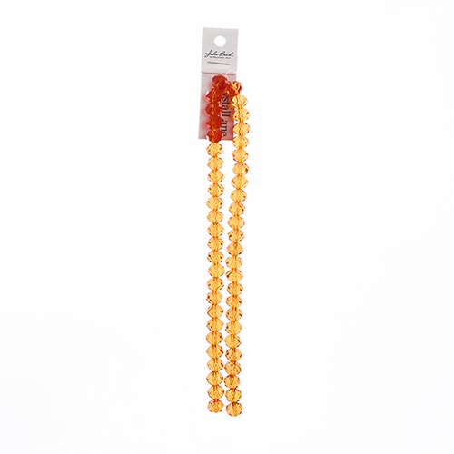 Crystal Lane Rondelle 2 Strand 7in (Apx46pcs) 8x10mm Transparent Orange