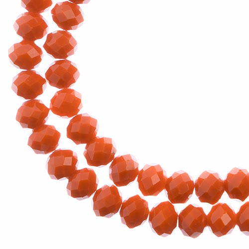 Crystal Lane Rondelle 2 Strand 7in (Apx46pcs) 8x10mm Opaque Orange