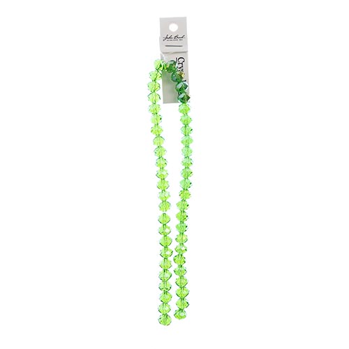 Crystal Lane Rondelle 2 Strand 7in (Apx46pcs) 8x10mm Transparent Green AB