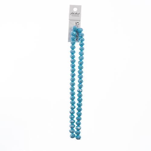 Crystal Lane Rondelle 2 Strand 7in (Apx46pcs) 8x10mm Opaque Blue AB