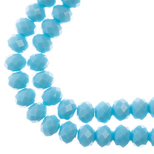 Crystal Lane Rondelle 2 Strand 7in (Apx46pcs) 8x10mm Opaque Light Blue