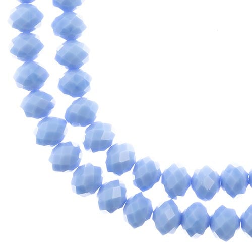 Crystal Lane Rondelle 2 Strand 7in (Apx46pcs) 8x10mm Opaque Periwinkle