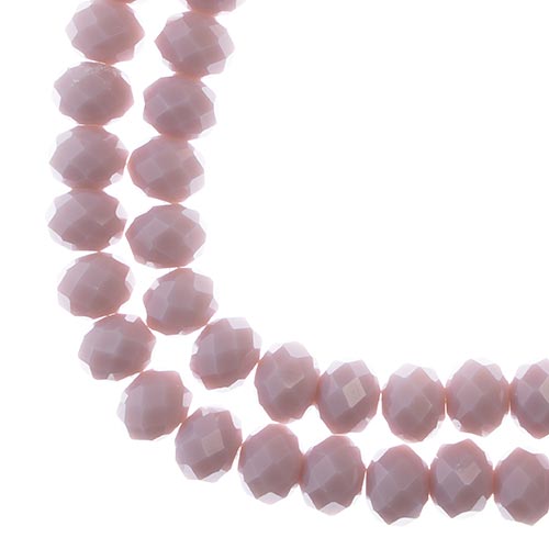 Crystal Lane Rondelle 2 Strand 7in (Apx46pcs) 8x10mm Opaque Mauve