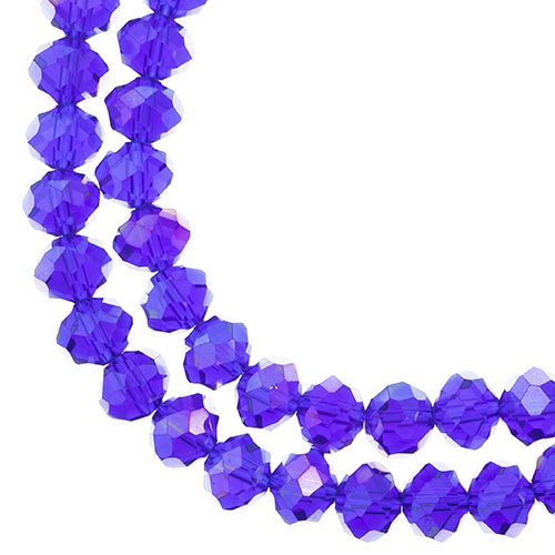 Crystal Lane Rondelle 2 Strand 7in (Apx46pcs) 8x10mm Transparent Sapphire AB