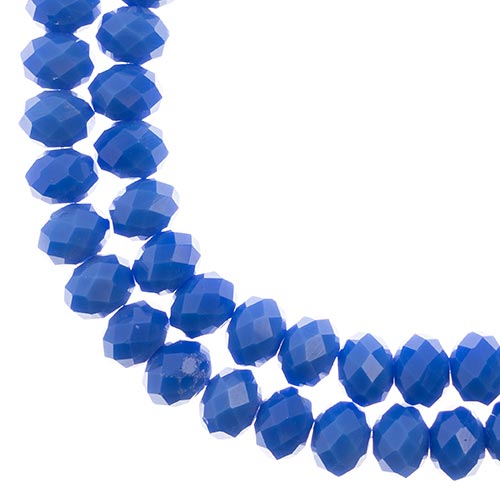 Crystal Lane Rondelle 2 Strand 7in (Apx46pcs) 8x10mm Opaque Dark Sapphire