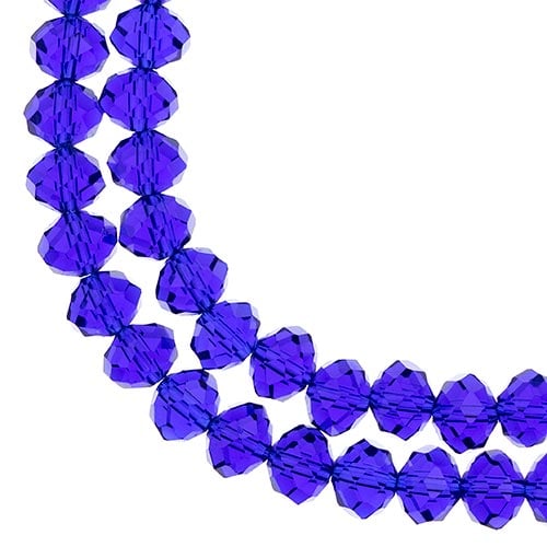 Crystal Lane Rondelle 2 Strand 7in (Apx46pcs) 8x10mm Transparent Light Sapphire