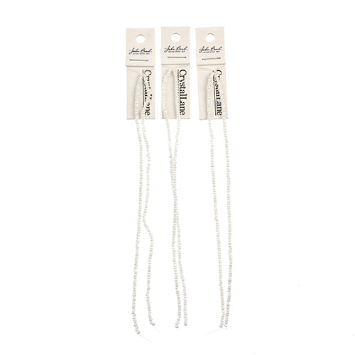 Crystal Lane Rondelle 2 Strand 7in (Apx246pcs) 1.5x2.5mm Opaque White AB