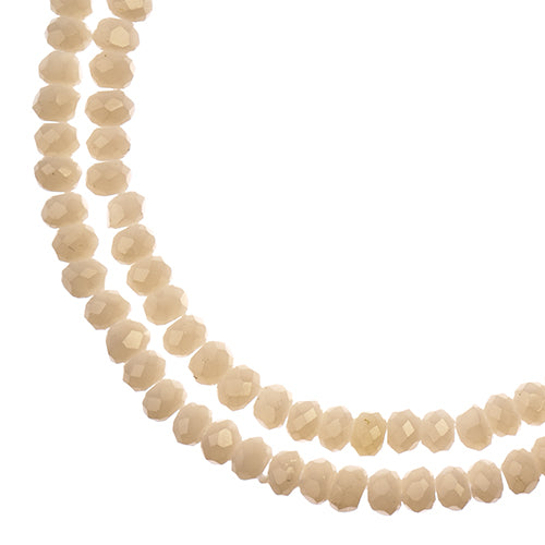 Crystal Lane Rondelle 2 Strand 7in (Apx246pcs) 1.5x2.5mm Opaque Light Cream