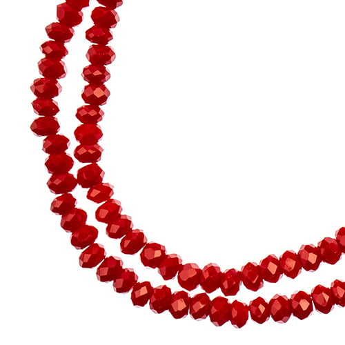 Crystal Lane Rondelle 2 Strand 7in (Apx246pcs) 1.5x2.5mm Opaque Red