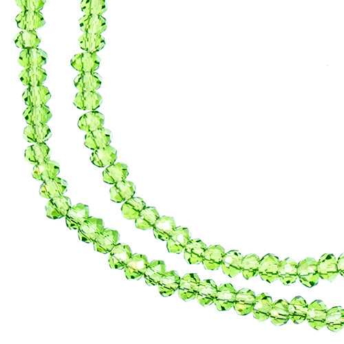 Crystal Lane Rondelle 2 Strand 7in (Apx246pcs) 1.5x2.5mm Transparent Green AB