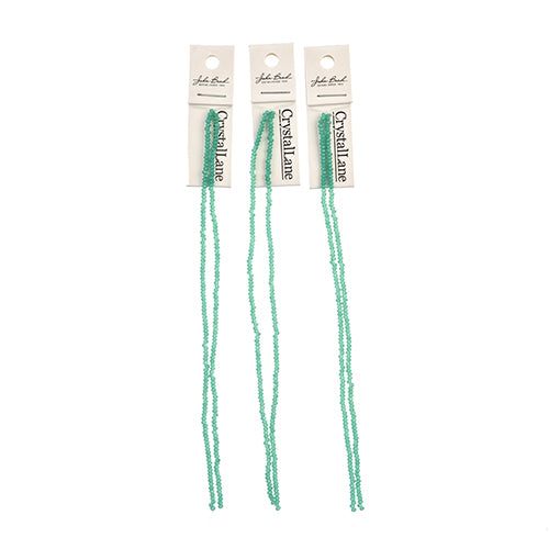 Crystal Lane Rondelle 2 Strand 7in (Apx246pcs) 1.5x2.5mm Opaque Turquoise Green
