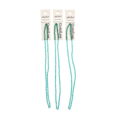 Crystal Lane Rondelle 2 Strand 7in (Apx246pcs) 1.5x2.5mm Transparent Dark Green AB