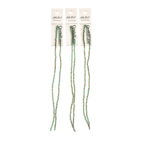 Crystal Lane Rondelle 2 Strand 7in (Apx246pcs) 1.5x2.5mm Turquoise Blue/Half Champagne Luster