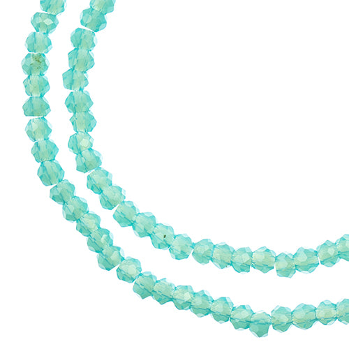 Crystal Lane Rondelle 2 Strand 7in (Apx246pcs) 1.5x2.5mm Opaque Turquoise Blue