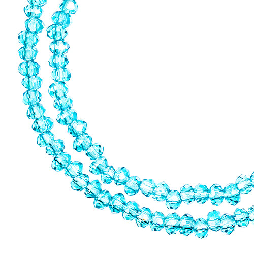 Crystal Lane Rondelle 2 Strand 7in (Apx246pcs) 1.5x2.5mm Transparent Blue AB