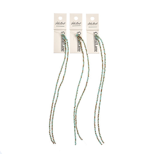 Crystal Lane Rondelle 2 Strand 7in (Apx246pcs) 1.5x2.5mm Opaque Blue/Half Champagne Luster