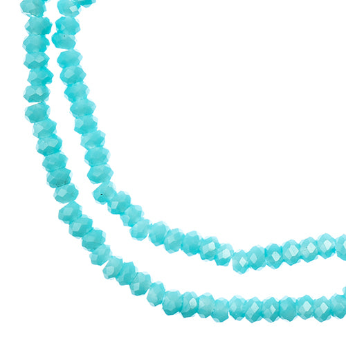 Crystal Lane Rondelle 2 Strand 7in (Apx246pcs) 1.5x2.5mm Opaque Blue