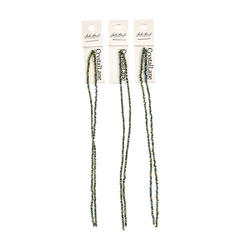 Crystal Lane Rondelle 2 Strand 7in (Apx246pcs) 1.5x2.5mm Opaque Green Iris