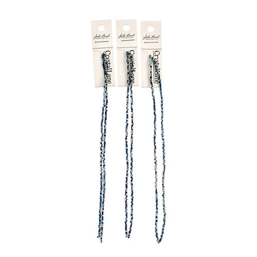 Crystal Lane Rondelle 2 Strand 7in (Apx246pcs) 1.5x2.5mm Opaque Light Blue/Half Blue Iris