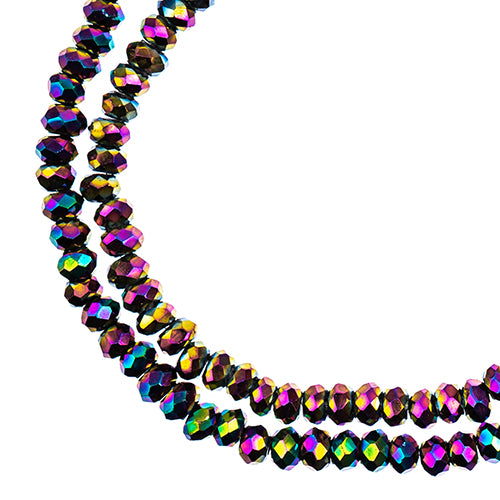 Crystal Lane Rondelle 2 Strand 7in (Apx246pcs) 1.5x2.5mm Opaque Multi Iris