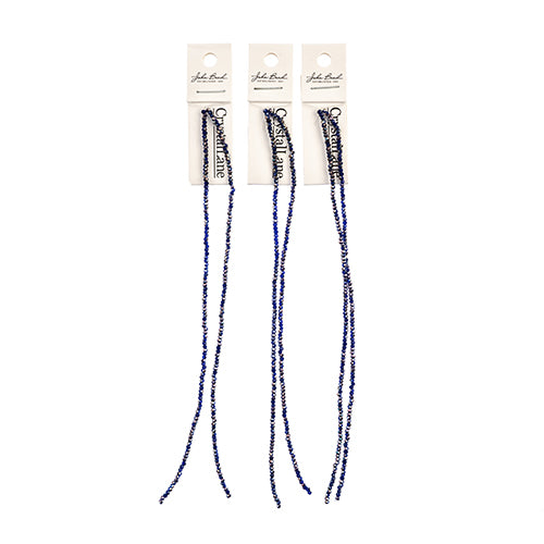 Crystal Lane Rondelle 2 Strand 7in (Apx246pcs) 1.5x2.5mm Opaque Dark Sapphire/Half Iris