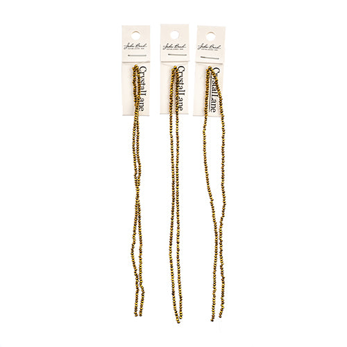 Crystal Lane Rondelle 2 Strand 7in (Apx246pcs) 1.5x2.5mm Opaque Gold Iris