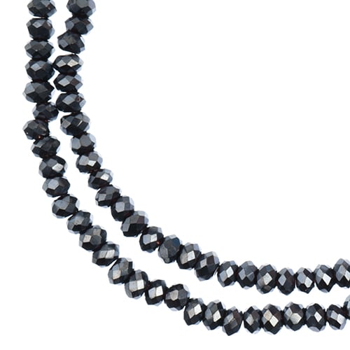 Crystal Lane Rondelle 2 Strand 7in (Apx246pcs) 1.5x2.5mm Opaque Gunmetal Luster