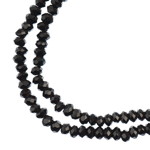 Crystal Lane Rondelle 2 Strand 7in (Apx246pcs) 1.5x2.5mm Opaque Black