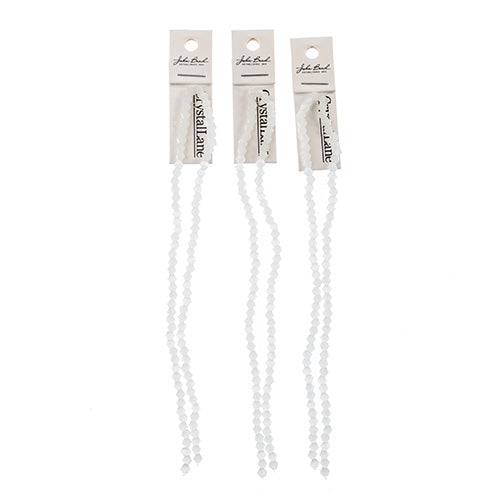 Crystal Lane Bicone 2 Strand 7in (Apx96pcs) 4mm Opaque White Matt