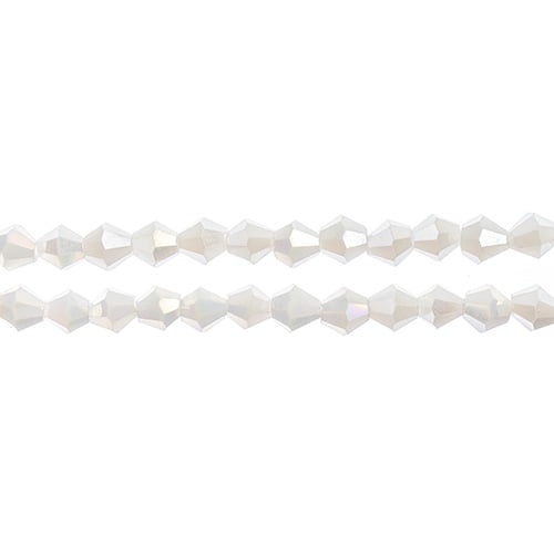 Crystal Lane Bicone 2 Strand 7in (Apx96pcs) 4mm Opaque White AB