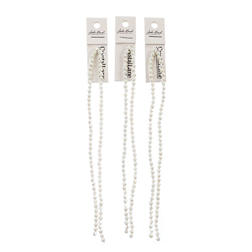 Crystal Lane Bicone 2 Strand 7in (Apx96pcs) 4mm Opaque White AB
