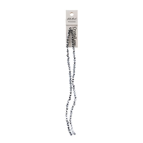 Crystal Lane Bicone 2 Strand 7in (Apx96pcs) 4mm Transparent Half Silver Iris