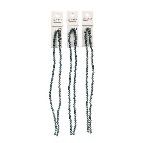 Crystal Lane Bicone 2 Strand 7in (Apx96pcs) 4mm Transparent Green Luster